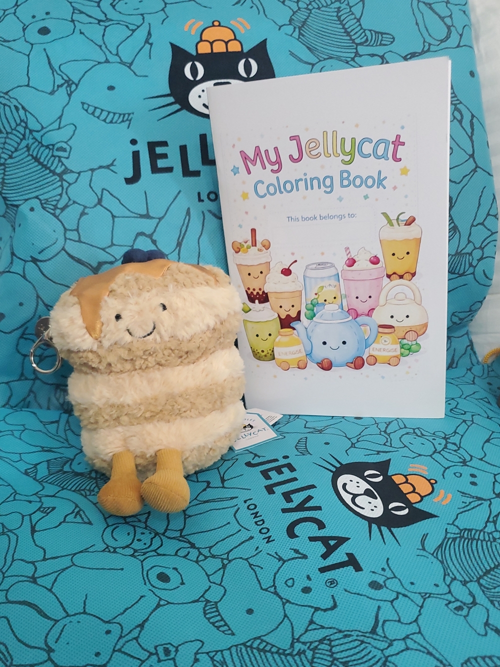 Jellycat Fran Pancake Bag Charm + Coloring Book (No Dust Bag Included)